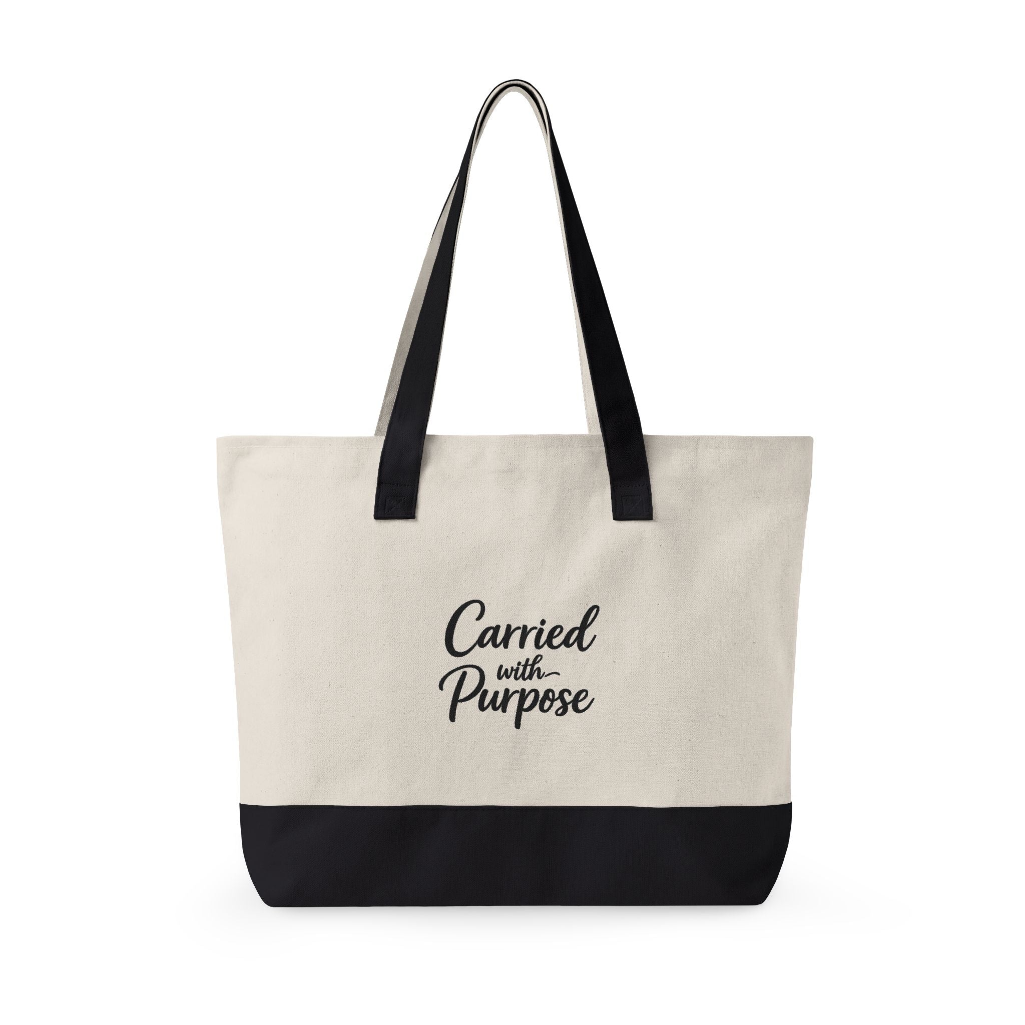 Carried with Purpose™ Canvas Tote Bag – Zippered Pocket, Durable Everyday Carry