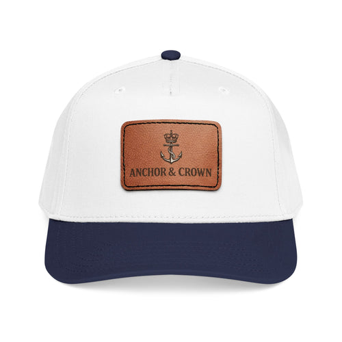 Anchor & Crown Leather Patch Baseball Cap