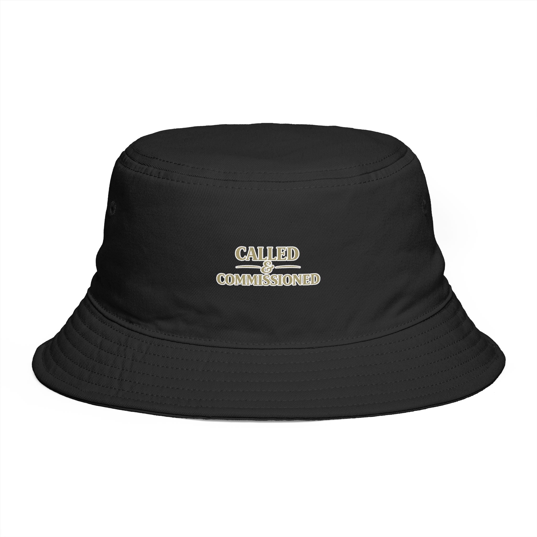 Called & Commissioned™ Black Bucket Hat – Christian Faith Cotton Hat