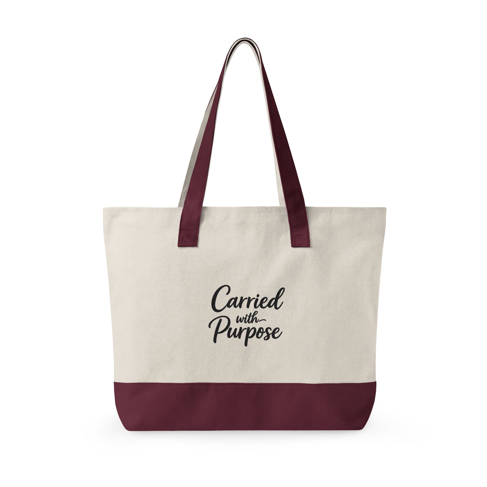 Carried with Purpose™ Canvas Tote Bag – Zippered Pocket, Durable Everyday Carry