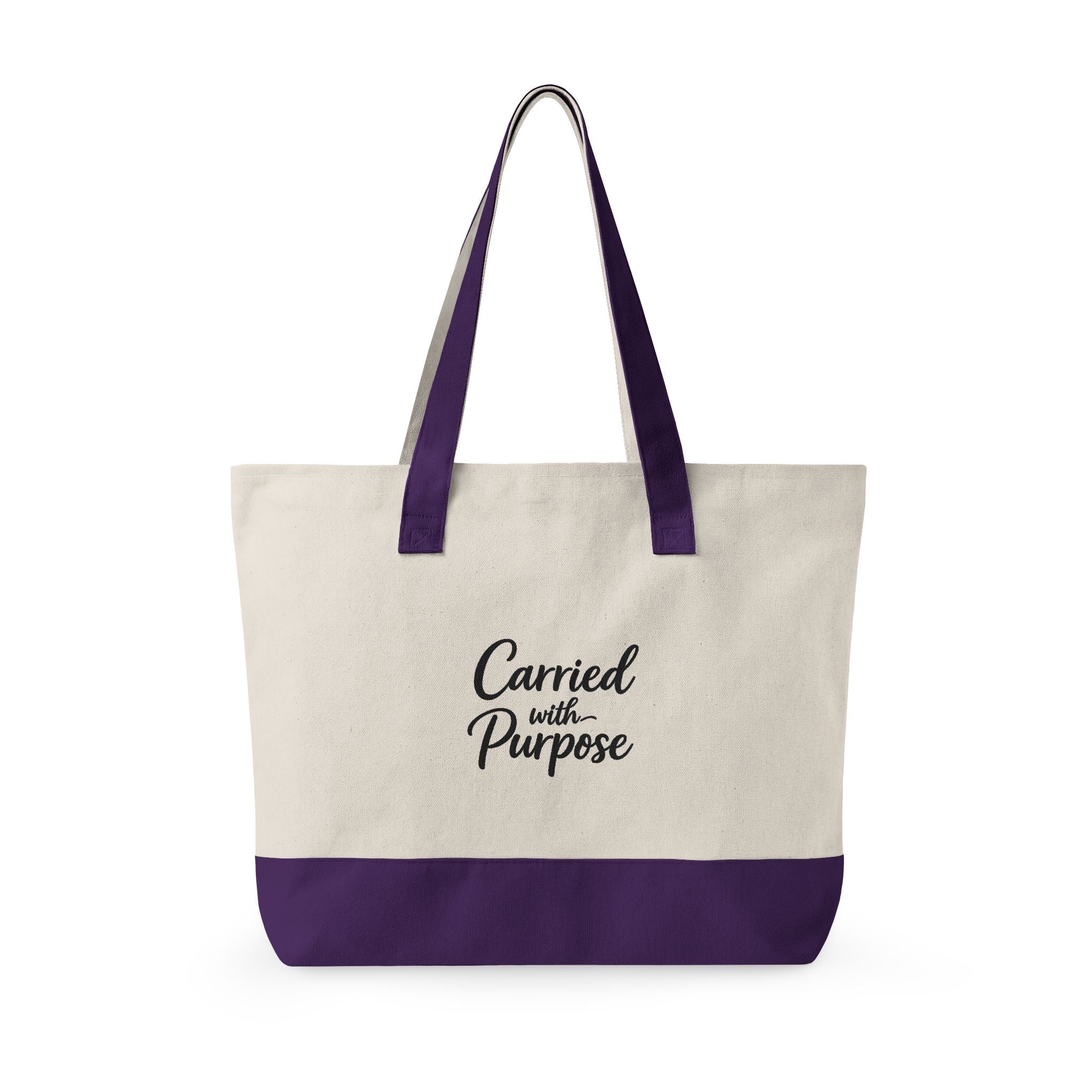 Carried with Purpose™ Canvas Tote Bag – Zippered Pocket, Durable Everyday Carry
