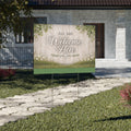All Are Welcome Here Yard Sign — Rustic Farmhouse Christian Outdoor Décor