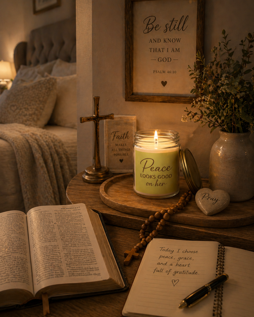 Peace Looks Good on Her™ Soy Candle — 9oz Scented Jar
