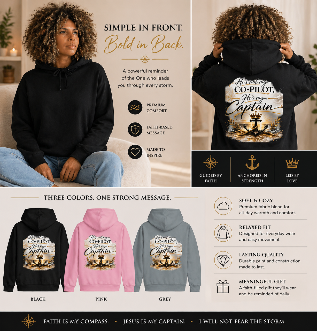 He’s Not My Co-Pilot, He’s My Captain™ Cropped Hoodie