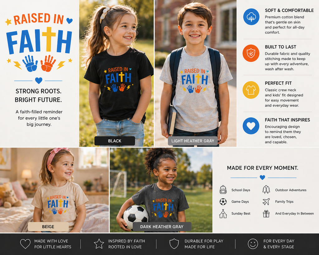 Start Their Day with Purpose™ Kids Essentials | Organic Tee & Backpack