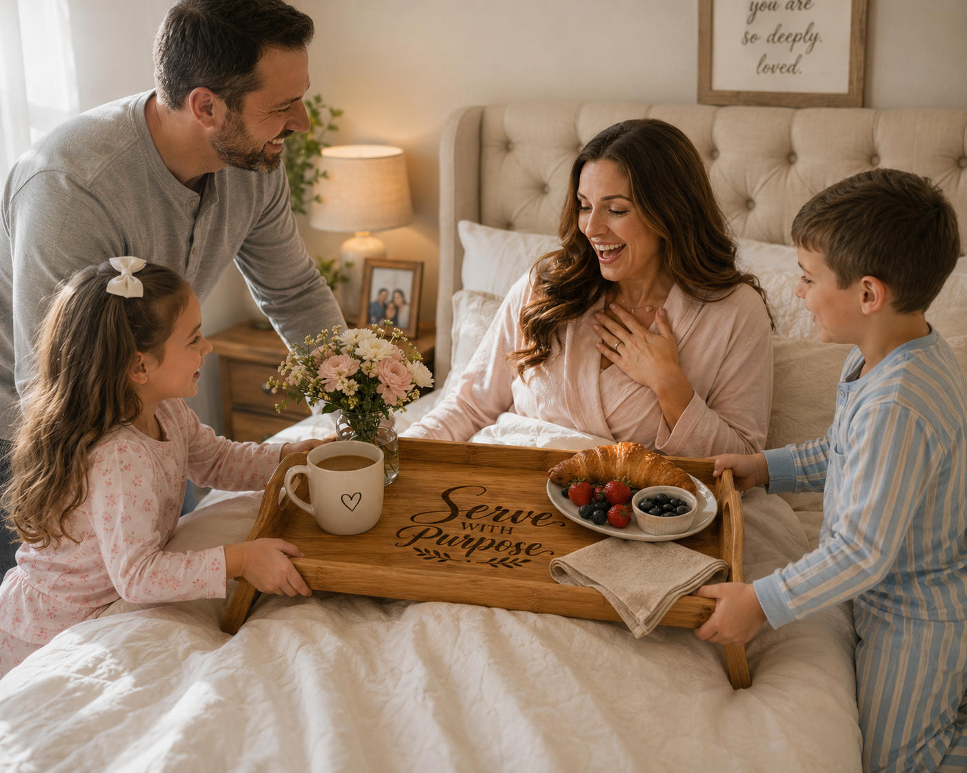 Serve With Purpose™ Bamboo Serving Tray | Faith-Inspired Kitchen & Home Serving Tray