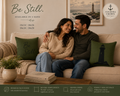 Be Still Faux Suede Pillow — Olive Green Faith Throw Pillow with Lighthouse Design
