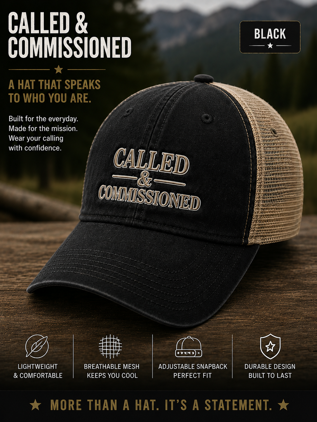Called & Commissioned™ Trucker Hat | Christian Faith Snapback Cap