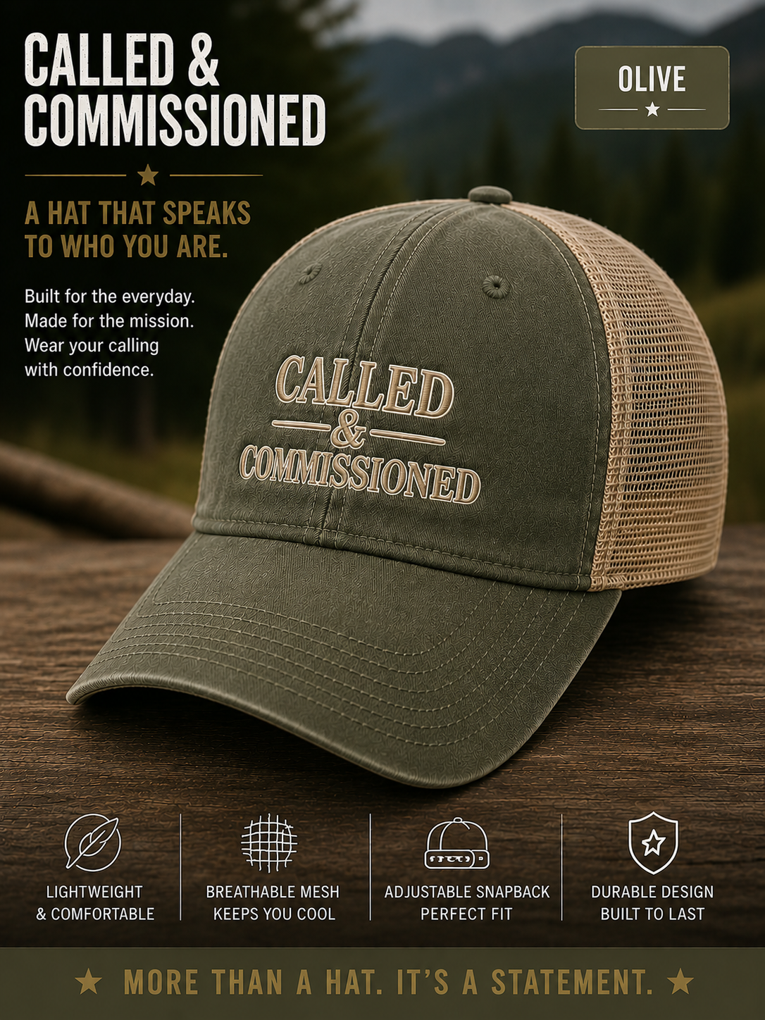 Called & Commissioned™ Trucker Hat | Christian Faith Snapback Cap