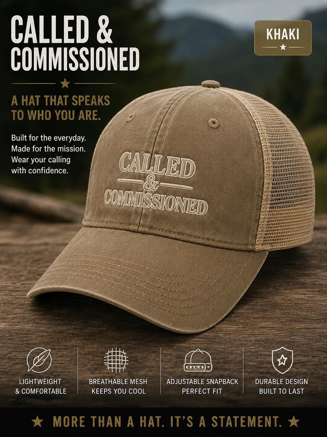 Called & Commissioned™ Trucker Hat | Christian Faith Snapback Cap