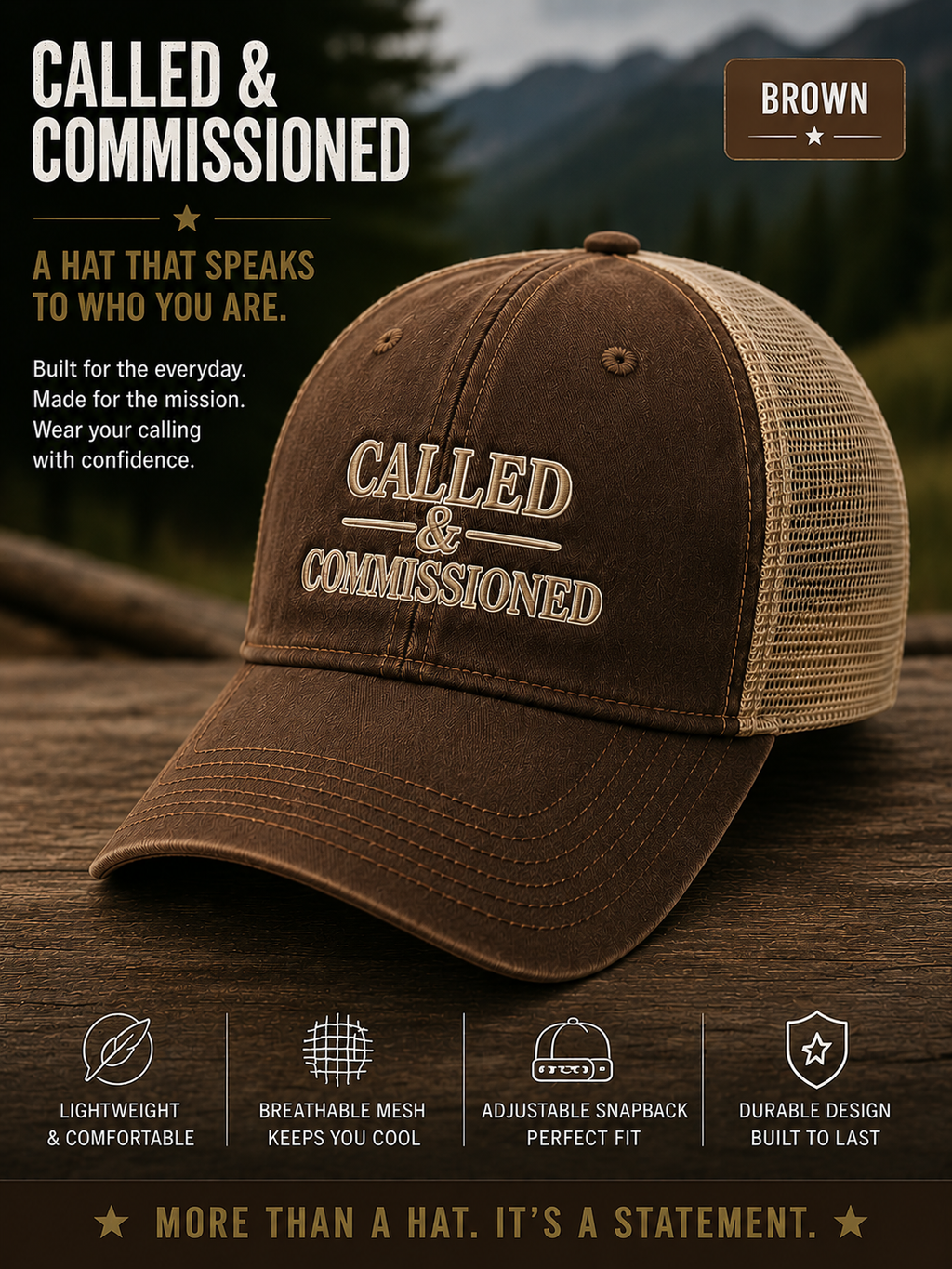Called & Commissioned™ Trucker Hat | Christian Faith Snapback Cap