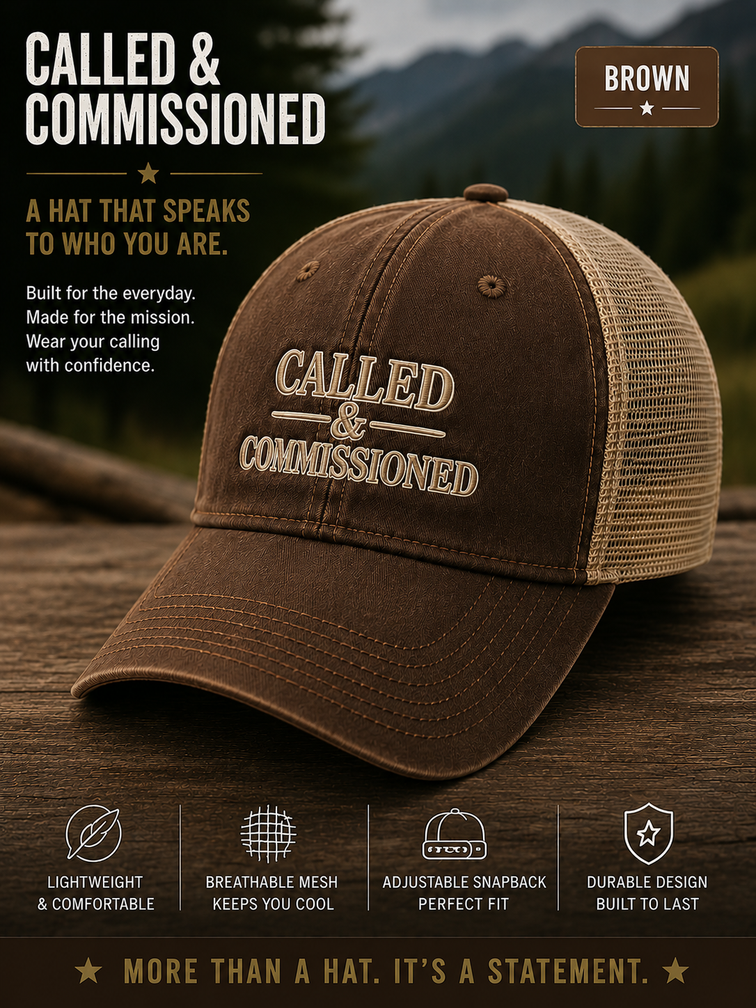 Called & Commissioned™ Trucker Hat | Christian Faith Snapback Cap