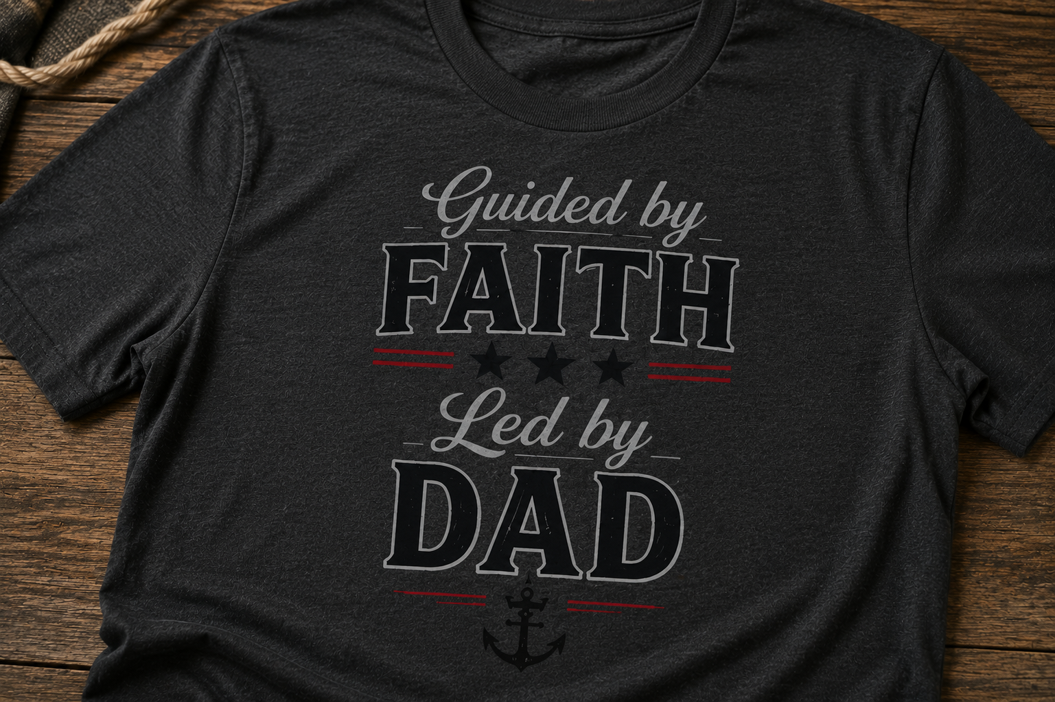 Guided by Faith, Led by Dad™ | Christian Dad Shirt | Comfort Colors 1717 Tee