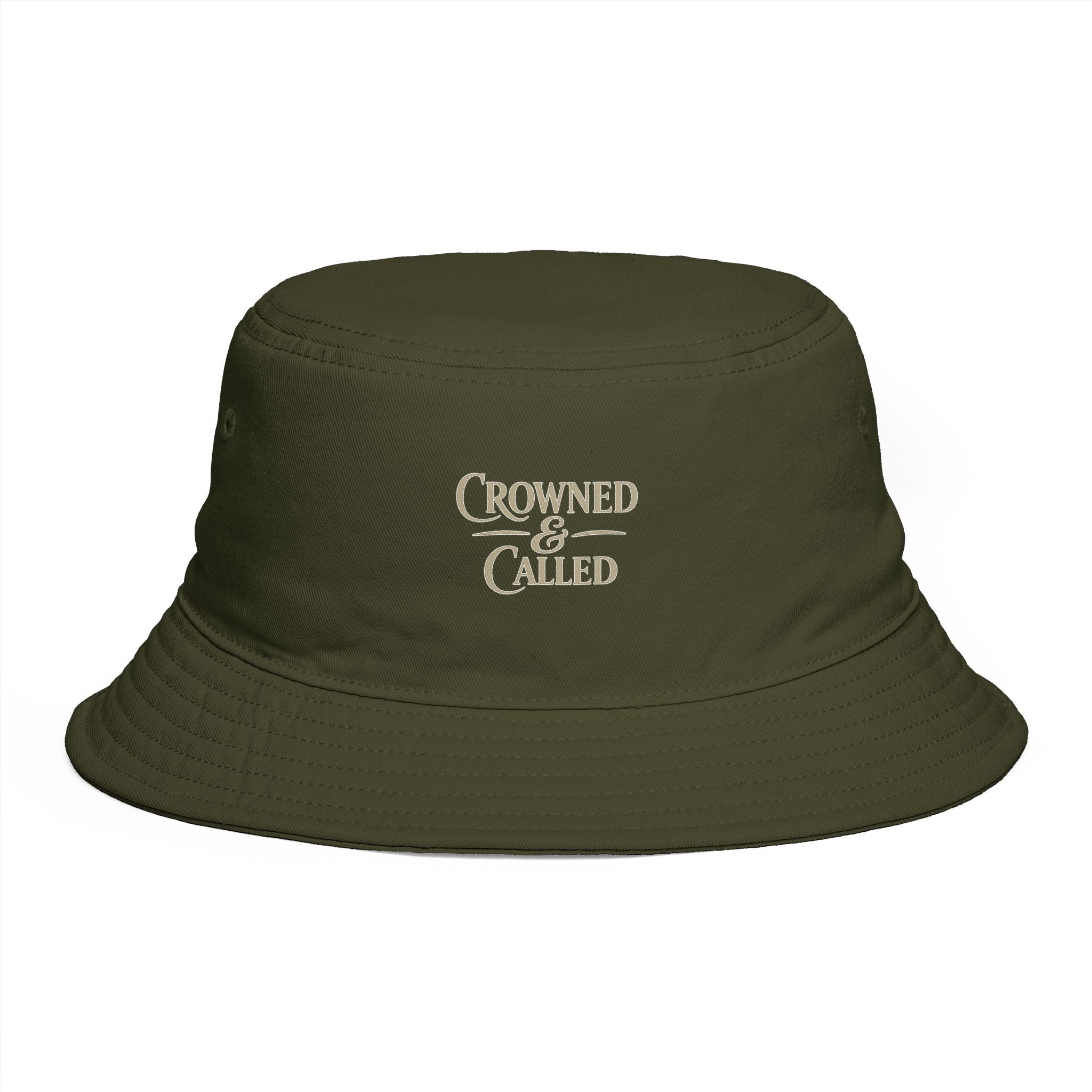 Crowned & Called Brown Bucket Hat | Christian Faith Cotton Sun Hat