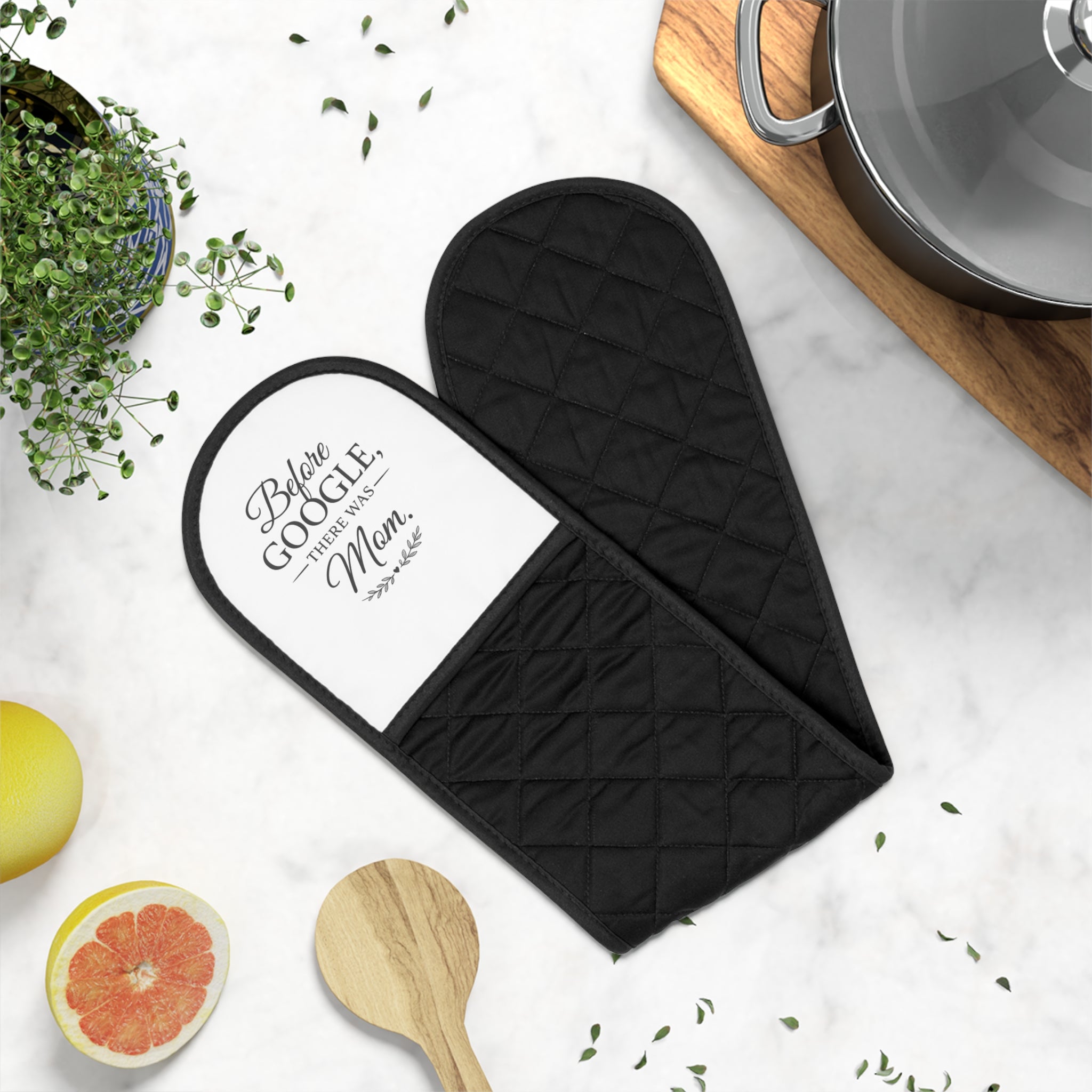 Before Google, There Was Mom™ Oven Mitt — Funny Mother’s Day Kitchen Gift