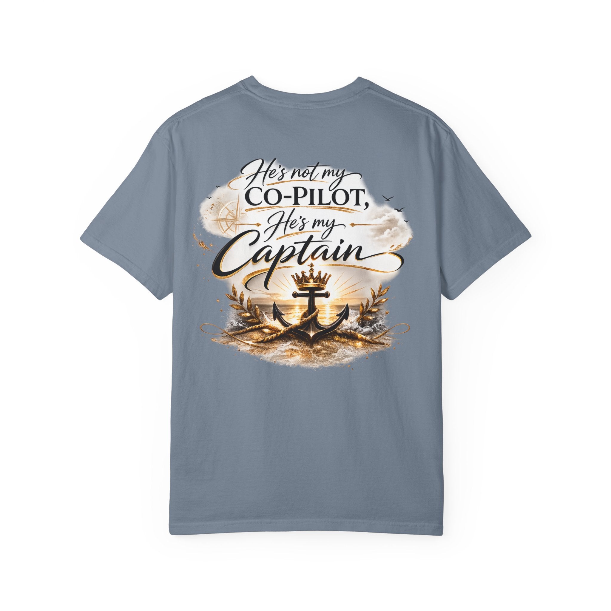 He’s My Captain™ | Garment-Dyed Coastal Faith Tee
