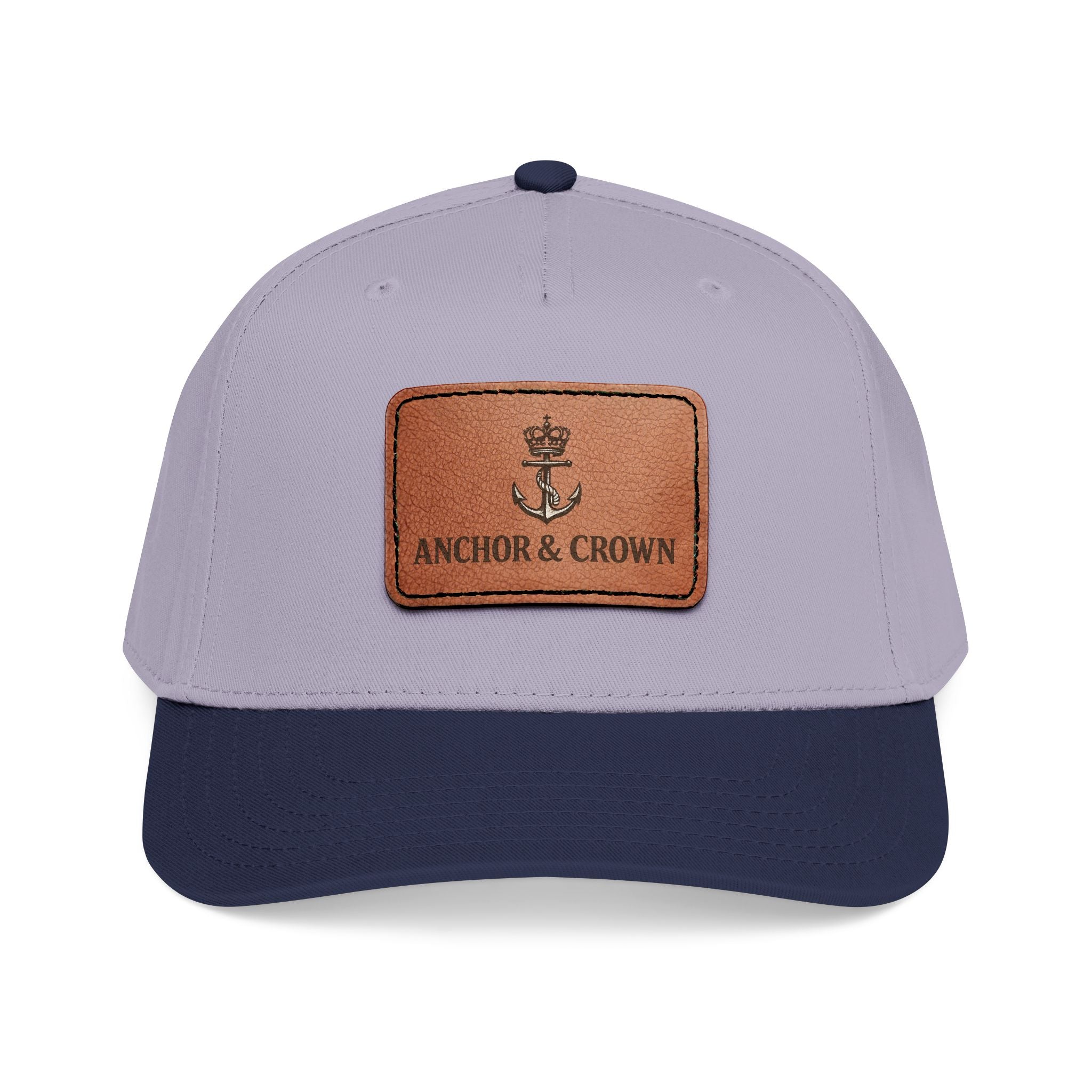 Anchor & Crown Leather Patch Baseball Cap