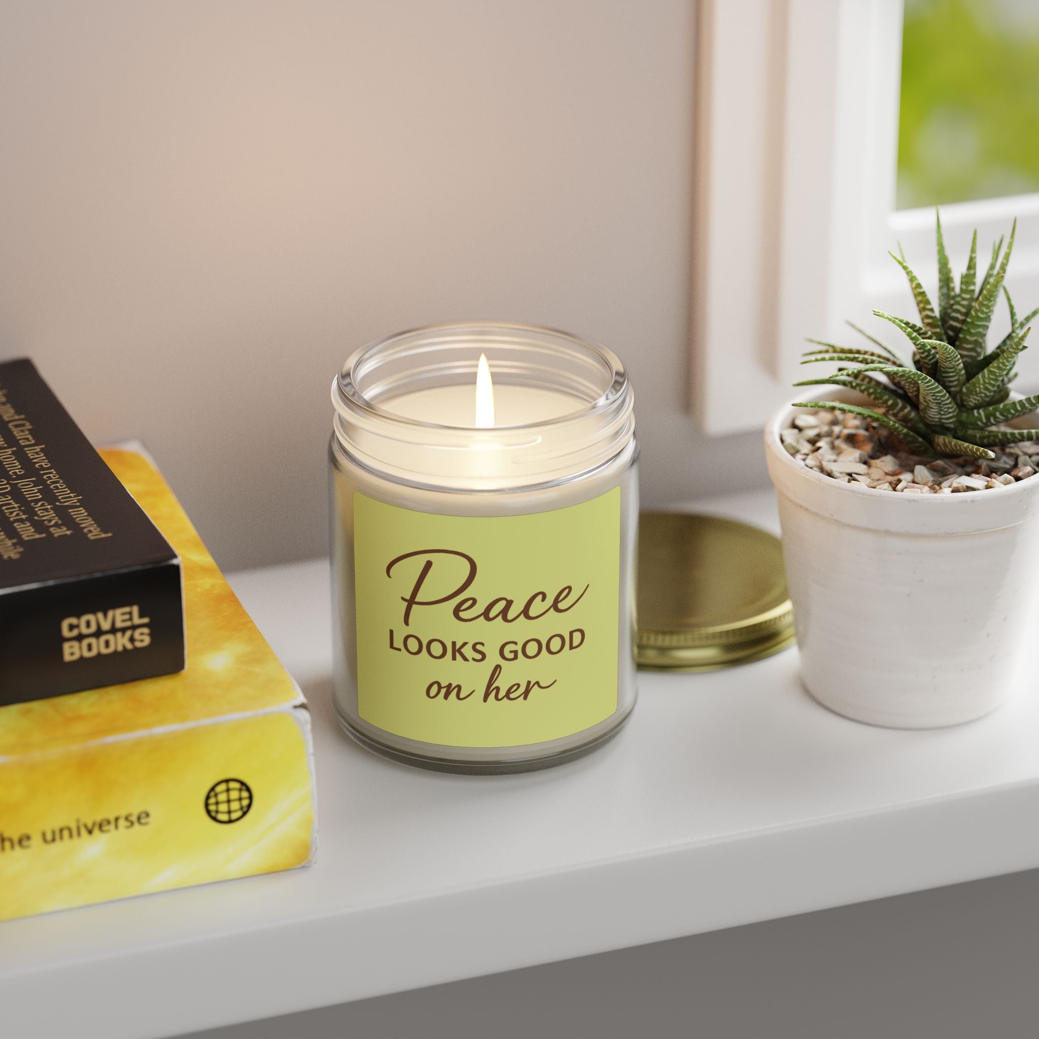 Peace Looks Good on Her™ Soy Candle — 9oz Scented Jar