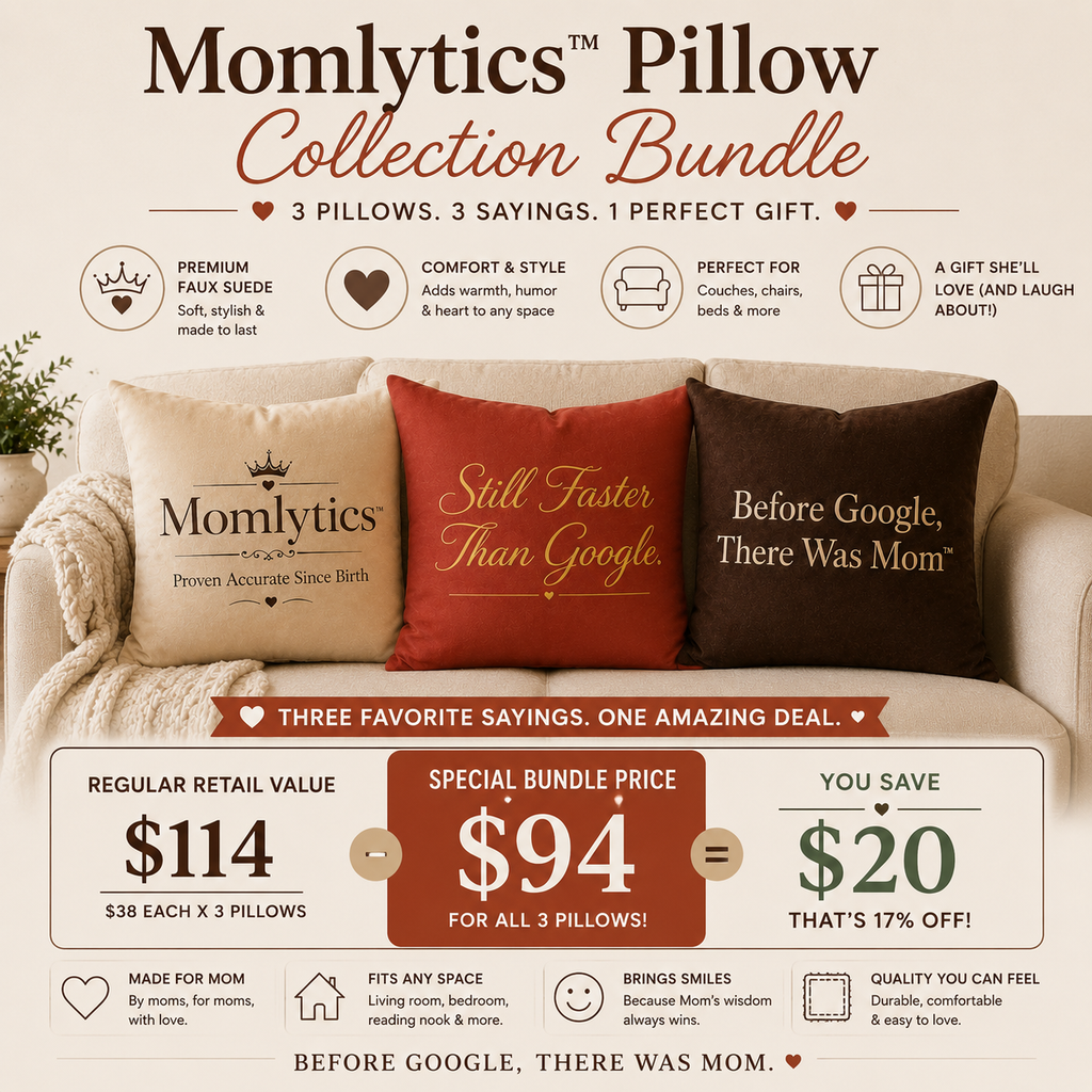 Momlytics™ Pillow Trio | Cozy Faith & Mom Statement Throw Pillow Set