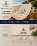 Covered in Grace Bath Towel | Faith Lighthouse Beach & Pool Towel (30x60, 36x72)