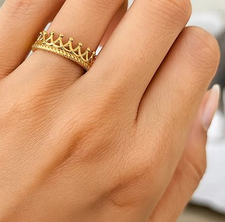 14K Gold Crown Ring