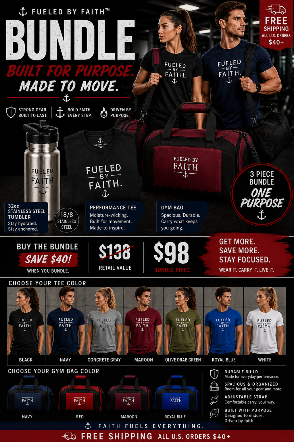 Fueled by Faith™ On-the-Go Set | 3-Piece Performance Bundle